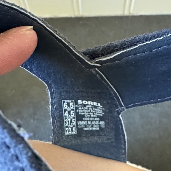 Sorel Navy Blue Wedge Sandals - Picture 8 of 8